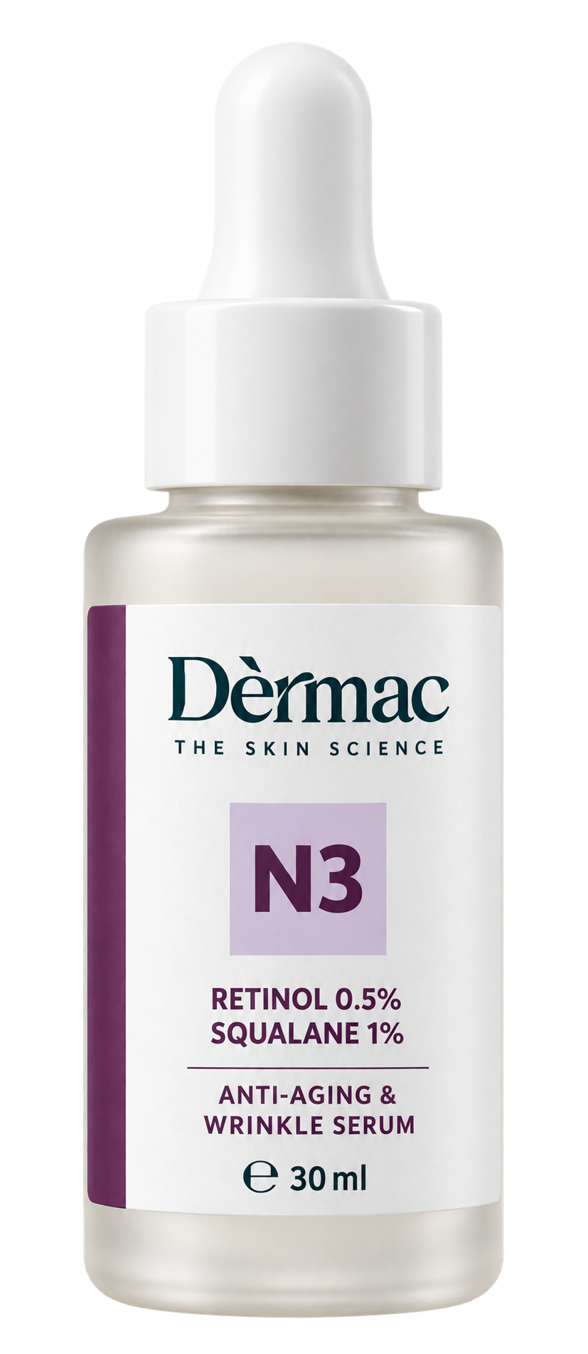 Dermac N3 Retinol and Squalane serum bottle